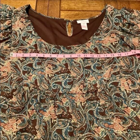 Loop 18 Vintage PAISLEY Flutter Sleeve Baby Doll Dress Size 9/11 - Picture 2 of 6